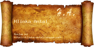 Hlinka Antal névjegykártya